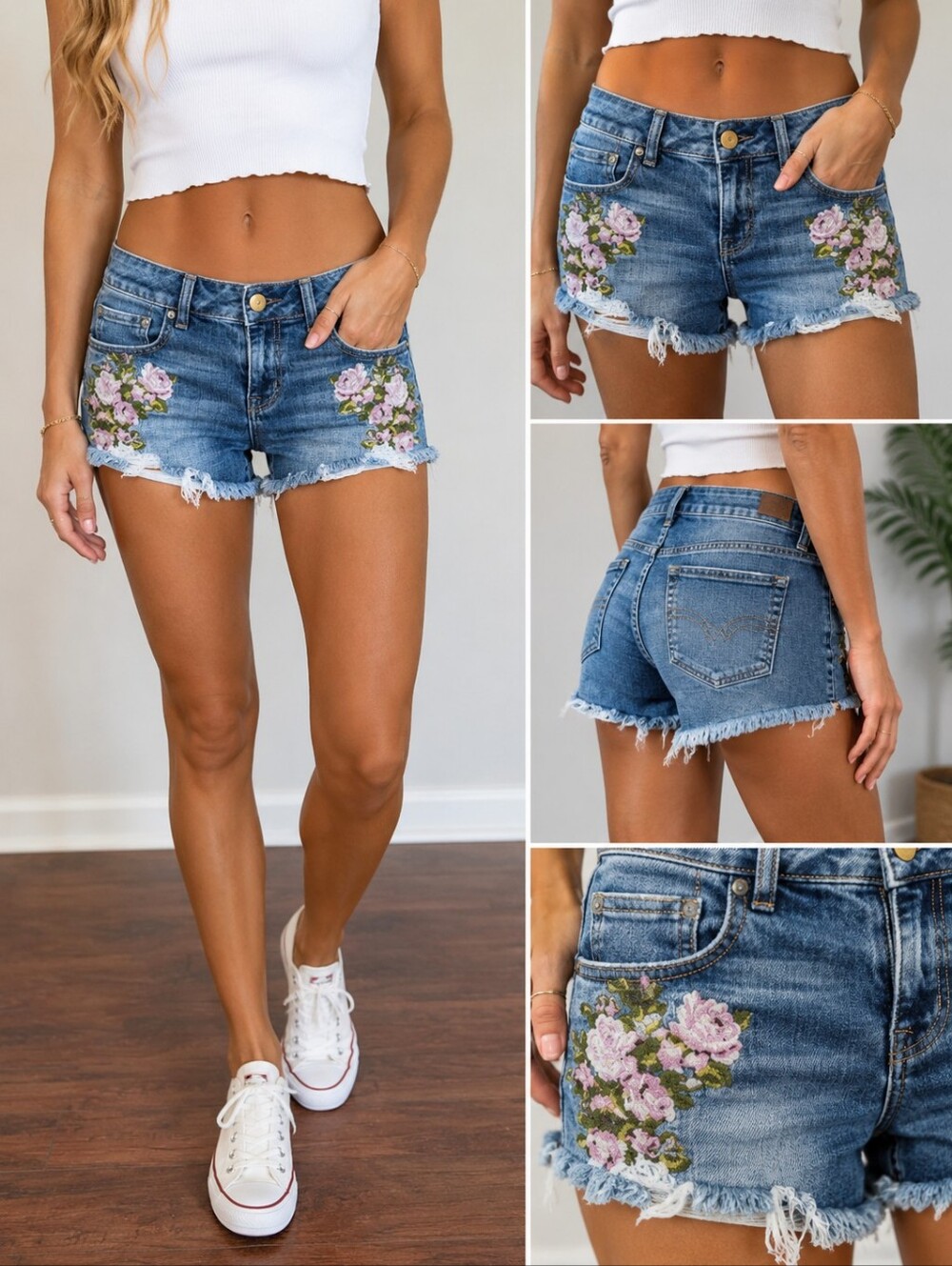AMERICAN EAGLE EMBROIDERED JEANS SHORTS 👌